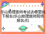 乐山助理医师考试去哪里线下报名(乐山助理医师现场报名点)
