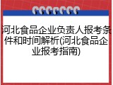 河北食品企业负责人报考条件和时间解析(河北食品企业报考指南)