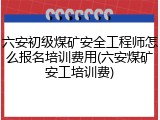 六安初级煤矿安全工程师怎么报名培训费用(六安煤矿安工培训费)