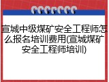 宣城中级煤矿安全工程师怎么报名培训费用(宣城煤矿安全工程师培训)
