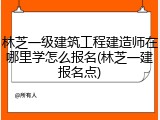 林芝一级建筑工程建造师在哪里学怎么报名(林芝一建报名点)