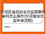 宁河区食品安全总监需要年审吗怎么操作(宁河食安总监年审流程)