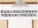 青岛审计师培训及报考条件详情(青岛审计师培训条件)