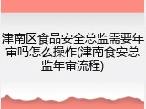 津南区食品安全总监需要年审吗怎么操作(津南食安总监年审流程)