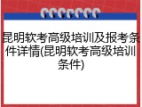 昆明软考高级培训及报考条件详情(昆明软考高级培训条件)