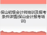 保山初级会计师培训及报考条件详情(保山会计报考培训)