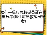 喀什一级应急救援员证在哪里报考(喀什应急救援员报考)