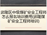 武隆区中级煤矿安全工程师怎么报名培训费用(武隆煤矿安全工程师培训)