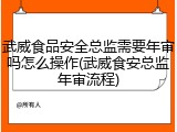 武威食品安全总监需要年审吗怎么操作(武威食安总监年审流程)