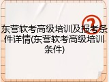 东营软考高级培训及报考条件详情(东营软考高级培训条件)