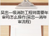 吴忠一级消防工程师需要年审吗怎么操作(吴忠一消年审流程)