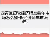 西青区初级经济师需要年审吗怎么操作(经济师年审流程)