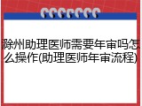滁州助理医师需要年审吗怎么操作(助理医师年审流程)