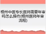 梧州中医专长医师需要年审吗怎么操作(梧州医师年审流程)