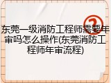 东莞一级消防工程师需要年审吗怎么操作(东莞消防工程师年审流程)