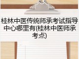 桂林中医传统师承考试指导中心哪里有(桂林中医师承考点)