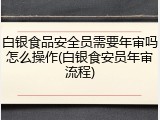 白银食品安全员需要年审吗怎么操作(白银食安员年审流程)