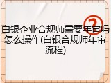 白银企业合规师需要年审吗怎么操作(白银合规师年审流程)