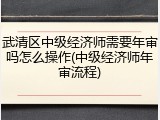 武清区中级经济师需要年审吗怎么操作(中级经济师年审流程)