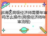 武清区高级经济师需要年审吗怎么操作(高级经济师年审流程)