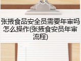 张掖食品安全员需要年审吗怎么操作(张掖食安员年审流程)