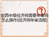 定西中级经济师需要年审吗怎么操作(经济师年审流程)