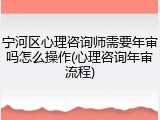 宁河区心理咨询师需要年审吗怎么操作(心理咨询年审流程)