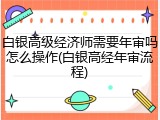 白银高级经济师需要年审吗怎么操作(白银高经年审流程)