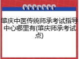 肇庆中医传统师承考试指导中心哪里有(肇庆师承考试点)