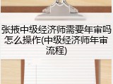 张掖中级经济师需要年审吗怎么操作(中级经济师年审流程)