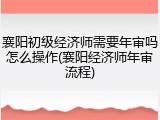 襄阳初级经济师需要年审吗怎么操作(襄阳经济师年审流程)