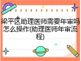 梁平区助理医师需要年审吗怎么操作(助理医师年审流程)