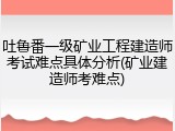 吐鲁番一级矿业工程建造师考试难点具体分析(矿业建造师考难点)
