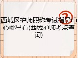 西城区护师职称考试指导中心哪里有(西城护师考点查询)
