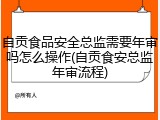 自贡食品安全总监需要年审吗怎么操作(自贡食安总监年审流程)