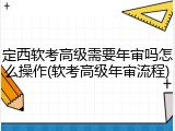 定西软考高级需要年审吗怎么操作(软考高级年审流程)