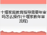 十堰家庭教育指导需要年审吗怎么操作(十堰家教年审流程)