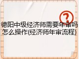 德阳中级经济师需要年审吗怎么操作(经济师年审流程)