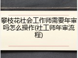 攀枝花社会工作师需要年审吗怎么操作(社工师年审流程)