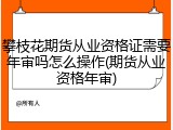 攀枝花期货从业资格证需要年审吗怎么操作(期货从业资格年审)
