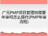 广元PMP项目管理师需要年审吗怎么操作(PMP年审流程)