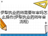 伊犁执业药师需要年审吗怎么操作(伊犁执业药师年审流程)