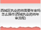 西城区执业药师需要年审吗怎么操作(西城执业药师年审流程)