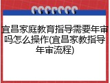 宜昌家庭教育指导需要年审吗怎么操作(宜昌家教指导年审流程)