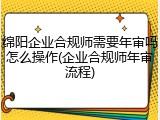 绵阳企业合规师需要年审吗怎么操作(企业合规师年审流程)