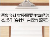 酒泉会计实操需要年审吗怎么操作(会计年审操作流程)