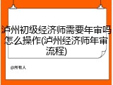 泸州初级经济师需要年审吗怎么操作(泸州经济师年审流程)