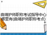 曲靖护师职称考试指导中心哪里有(曲靖护师职称考点)