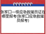 张家口一级应急救援员证在哪里报考(张家口应急救援员报考)