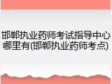 邯郸执业药师考试指导中心哪里有(邯郸执业药师考点)
